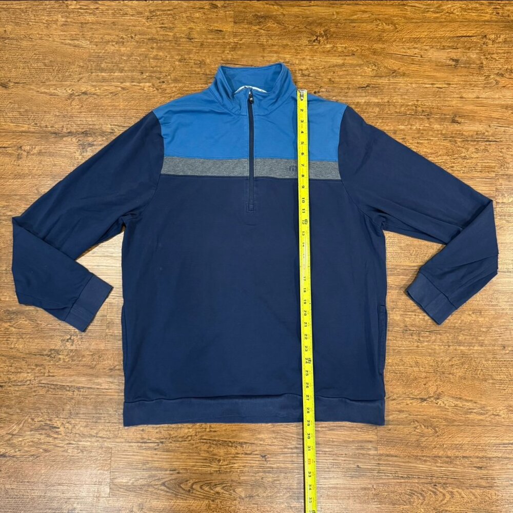 Travis Mathew Blue 1/4 Zip Performance Golf Pullover Sweater Sweatshirt Men's XL - Picture 7 of 9
